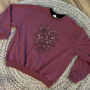 Mauve Floral Graphic Sweatshirt Country Store brand
